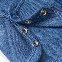 Wikkelbody van biologische wol en zijde, blauw, maat 50/56, 1 stuk