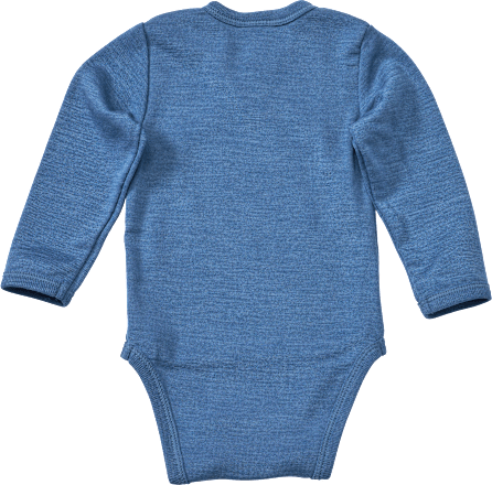 Wickelbody aus Bio-Wolle und Seide, blau, Gr. 62/68, 1 St
