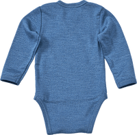 Wickelbody aus Bio-Wolle und Seide, blau, Gr. 62/68, 1 St