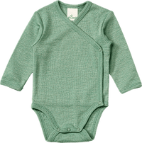 Wikkelbody van biologische wol en zijde, groen, maat 50/56, 1 stuk