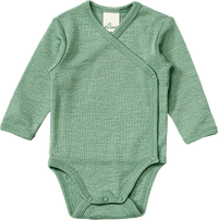 Wickelbody aus Bio-Wolle & Seide, grün, Gr. 62/68, 1 St