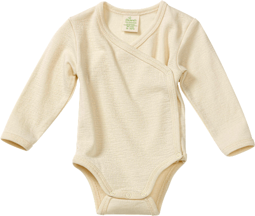 Wickelbody aus Bio-Wolle und Seide, natur, Gr. 50/56, 1 St