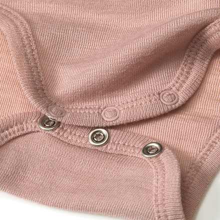Wikkelbody van biologische wol en zijde, roze, maat 74/80, 1 stuk