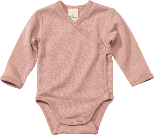 Wikkelbody van biologische wol en zijde, roze, maat 74/80, 1 stuk
