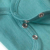 Wikkelbody van biologische wol en zijde, turquoise, maat 50/56, 1 stuk