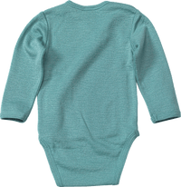 Wikkelbody van biologische wol en zijde, turquoise, maat 50/56, 1 stuk