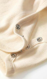 Wikkelbody van biologische wol en zijde, wit, maat 50/56, 1 stuk