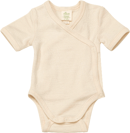 Wikkelbody van biologische wol en zijde, wit, maat 50/56, 1 stuk