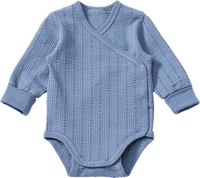 Wikkelbody met lange mouwen en meegroeifunctie, blauw, maat 62/68, 1 stuk