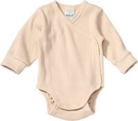 ALANA Wickelbody Langarm mit Mitwachsfunktion & Ripp-Struktur, beige, Gr. 74/80, 1 St