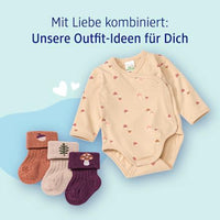 Wickelbody Langarm mit Pilz-Muster, beige, Gr. 50/56, 1 St