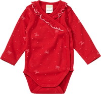 ALANA Wickelbody Langarm mit Schleifen-Muster, rot, Gr. 50/56, 1 St