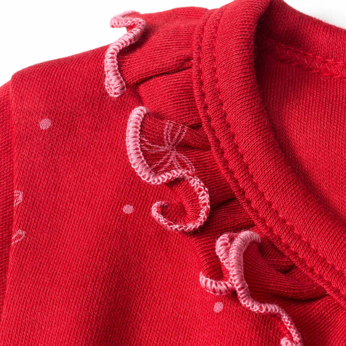 ALANA Wickelbody Langarm mit Schleifen-Muster, rot, Gr. 62/68, 1 St