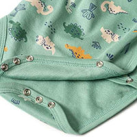 Wikkelbody met dinosaurussenpatroon, groen, maat 62/68, 1 stuk