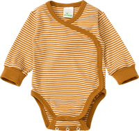 Wickelbody mit Mitwachsfunktion & Ringel-Muster, braun, Gr. 50/56, 1 St