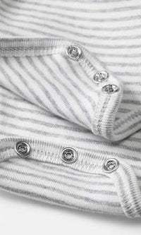 Wikkelbody met strepen, wit &amp; grijs, maat 62/68, 1 stuk