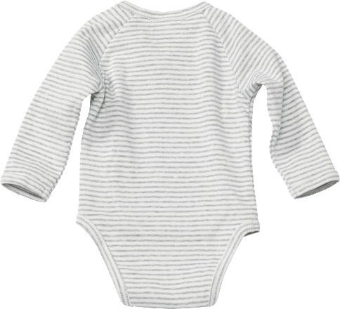 Wikkelbody met strepen, wit &amp; grijs, maat 62/68, 1 stuk