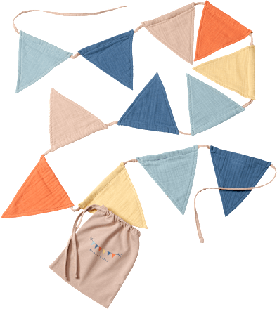 Wimpelkette aus Musselin, blau, 1 St