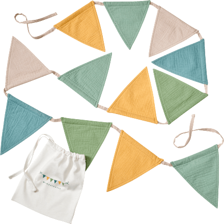 Wimpelkette aus Musselin, grün, 1 St