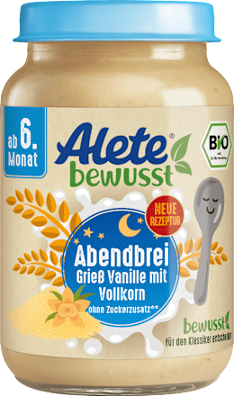 Abendbrei Grießbrei Vanille & Vollkorn ab dem 6. Monat, 190 g