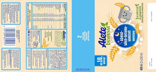 Abendbrei Milch Getreide Mehrkorn ab 10. Monat, 2x200ml, 0,4 l