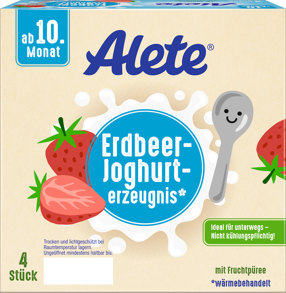 Joghurt und Erdbeere ab dem 10. Monat, (4x100g), 0,4 kg