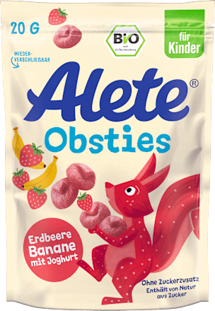 Kindersnack Obsties Erdbeere Banane Joghurt ab 3 Jahren, 20 g