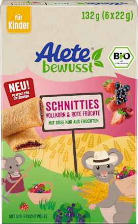 Kindersnack Schnitties Vollkorn Rote Früchte (6x22 g), ab 3 Jahren, 132 g