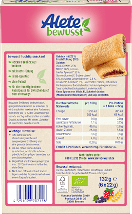 Kindersnack Schnitties Vollkorn Rote Früchte (6x22 g), ab 3 Jahren, 132 g