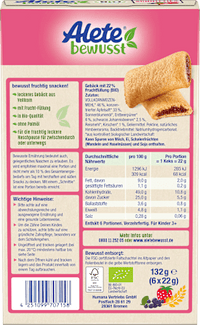 Kindersnack Schnitties Vollkorn Rote Früchte (6x22 g), ab 3 Jahren, 132 g