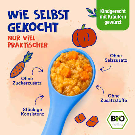 Kinderteller Risotto mit Kürbis ab 1 Jahr, 250 g
