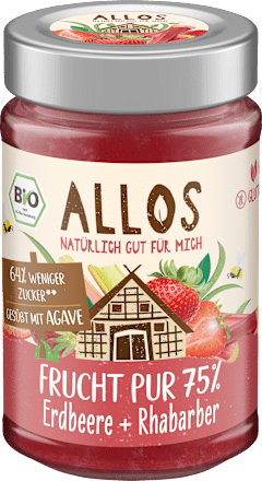 Fruchtaufstrich, Frucht Pur Erdbeere & Rhabarber 75% Frucht, 200 g