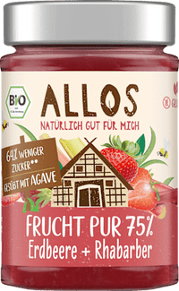Fruchtaufstrich, Frucht Pur Erdbeere & Rhabarber 75% Frucht, 200 g