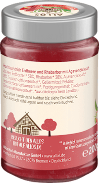 Fruchtaufstrich, Frucht Pur Erdbeere & Rhabarber 75% Frucht, 200 g