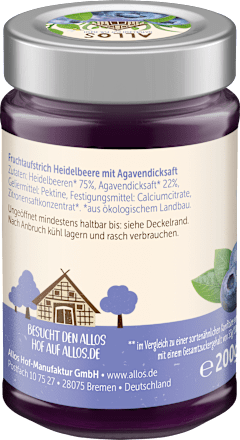 Fruchtaufstrich, Frucht Pur Heidelbeere 75% Frucht, 200 g