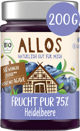 Fruchtaufstrich, Frucht Pur Heidelbeere 75% Frucht, 200 g