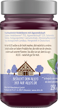 Fruchtaufstrich, Frucht Pur Heidelbeere 75% Frucht, 250 g
