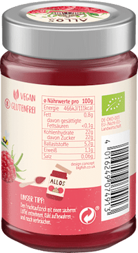 Fruchtaufstrich, Frucht Pur Himbeere 75% Frucht, 200 g