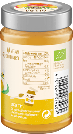 Fruchtaufstrich, Frucht Pur Mango 75% Frucht, 200 g