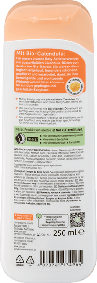 alverde BABY Baby Waschlotion & Shampoo Calendula, 250 ml