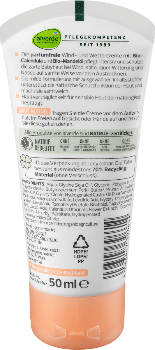 alverde BABY Baby Wind- und Wettercreme, 50 ml