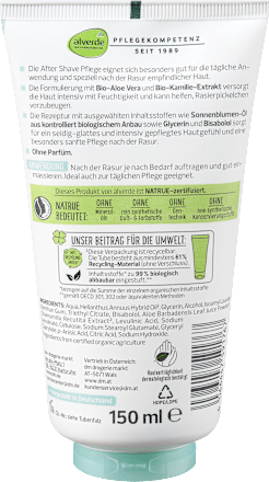 Aftershaveverzorging Aloë Vera Kamille, 150 ml