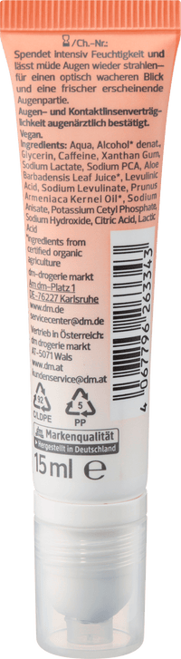 alverde NATURKOSMETIK Augenserum Under Eye Caffeine Shot, 15 ml