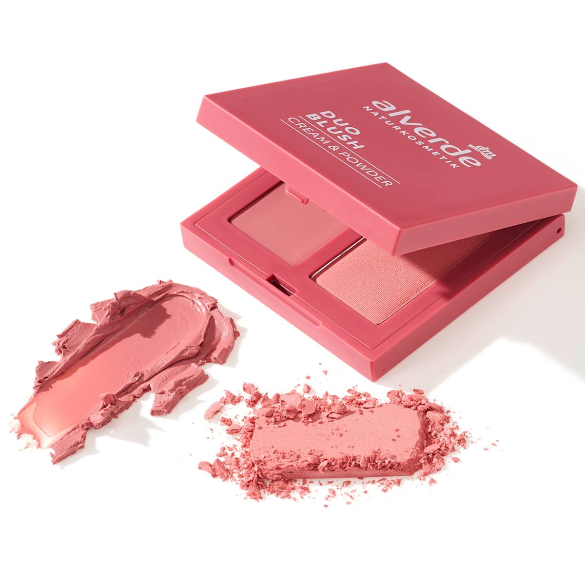 alverde NATURKOSMETIK Blush Palette Duo Cream & Powder 10 Powdered Rose, 2 g