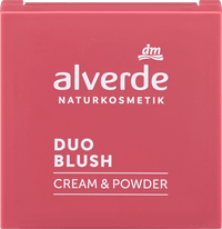alverde NATURKOSMETIK Blush Palette Duo Cream & Powder 10 Powdered Rose, 2 g