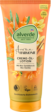 alverde NATURKOSMETIK Bodylotion Cremeöl Lotion Sanddorn & Vanille, 200 ml