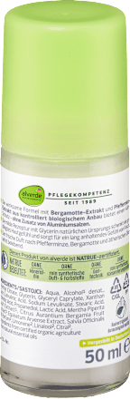Deodorant Roll-On Frisse Munt Bergamot, 50 ml