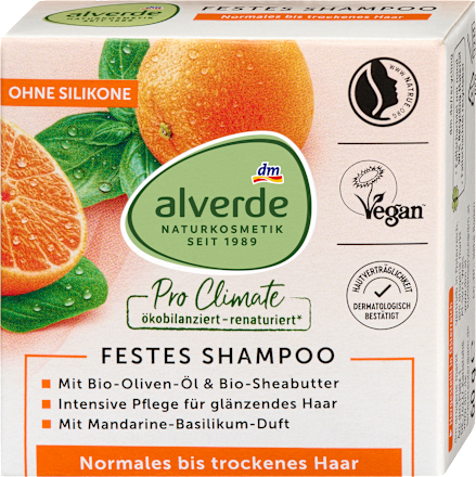Festes Shampoo Mandarine-Basilikum Duft, 60 g