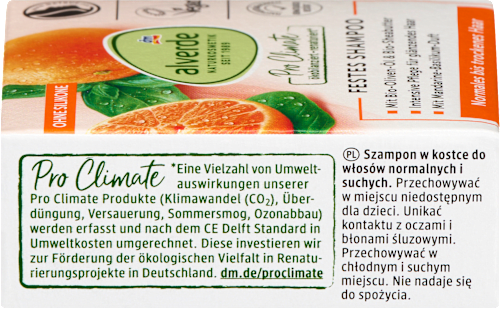 Festes Shampoo Mandarine-Basilikum Duft, 60 g
