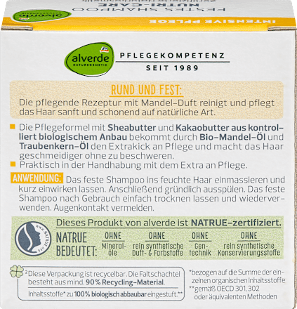 Alverde Vaste Shampoo Nutri Care 60 g